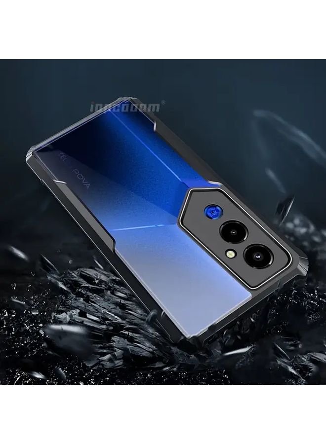 Shockproof Clear Phone Case for Tecno Pova 5 Transparent Acrylic Cover Black - Image 4
